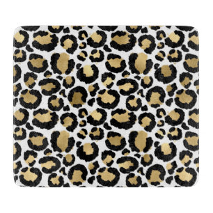 Elegant Monochromatic Leopard Spots Wild Glam Cutting Board