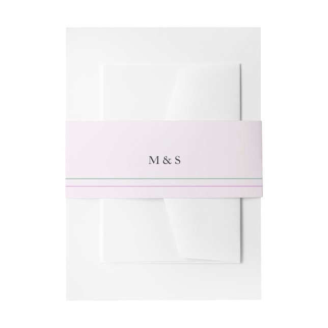 Elegant Monochromatic Lilac Personalised Invitation Belly Band (Front Example)
