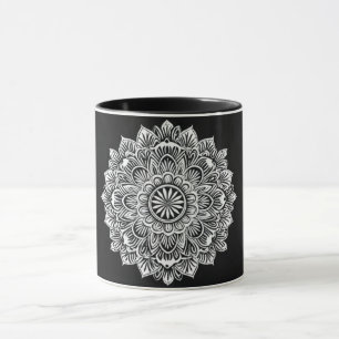 Elegant Monochromatic Mandala Mug