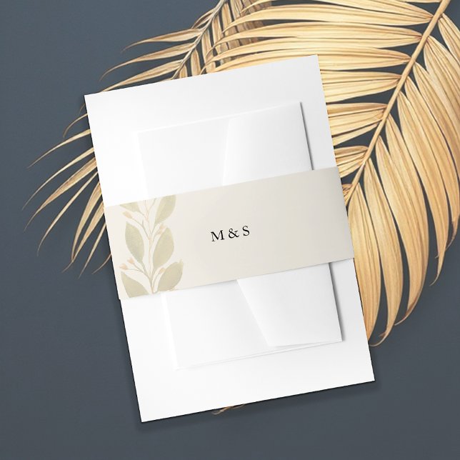 Elegant Monochromatic Pastel Earthy Personalised Invitation Belly Band (Creator Uploaded)