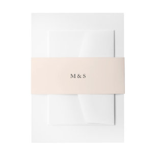 Elegant Monochromatic Pastel Pink Personalised Invitation Belly Band
