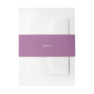 Elegant Monochromatic Pastel Purple Personalised Invitation Belly Band