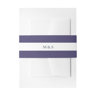 Elegant Monochromatic Purple Personalised Invitation Belly Band