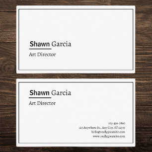 Elegant Monochrome Art Director Business Card