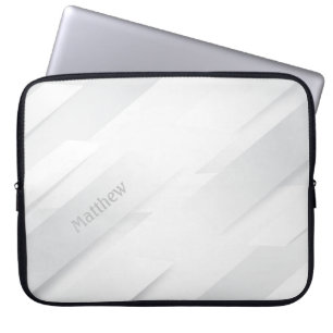 Elegant Monochrome Background with Custom Name Laptop Sleeve
