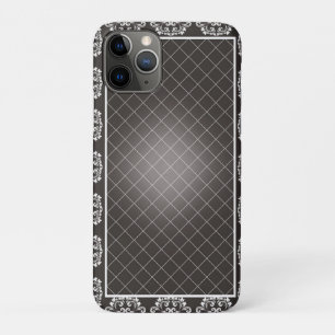 Elegant Monochrome Damask beach towel Case-Mate iPhone Case