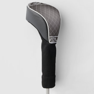 Elegant Monochrome Damask beach towel Golf Head Cover