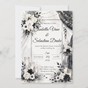 Elegant Monochrome Wedding Invitation