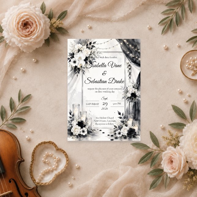 Elegant Monochrome Wedding Invitation (Creator Uploaded)