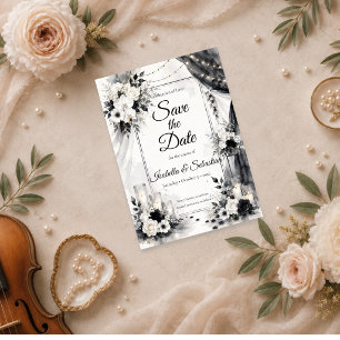 Elegant Monochrome Wedding Save The Date