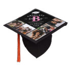 Elegant Monogram 5 Photo Graduation Cap Topper