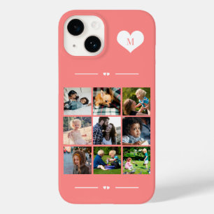 Elegant monogram 9 photo collage  Case-Mate iPhone 14 case