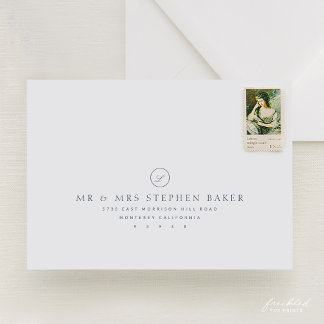 Elegant Monogram A7 Wedding Envelope 