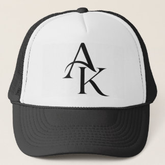 Elegant Monogram AK Black & White Trucker Hat