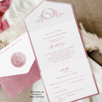 Elegant Monogram and Burgundy Watercolor Wedding