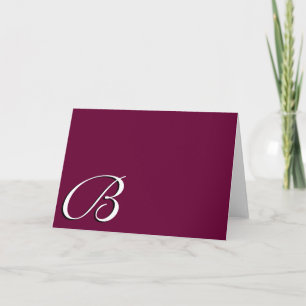 Elegant Monogram B Burgundy Cards for Weddings