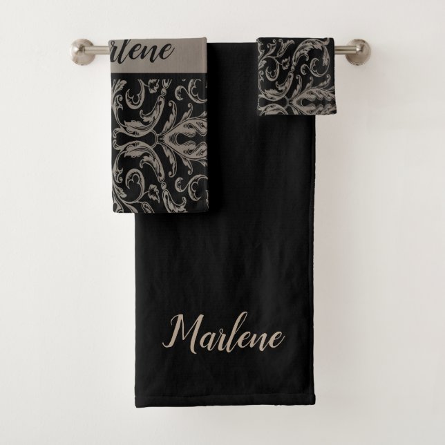 Elegant monogram Bathroom Towel Set (Insitu)