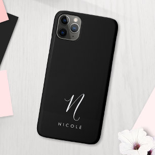 Elegant Monogram Black and White Case-Mate iPhone Case