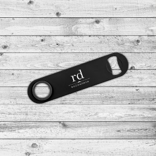 Elegant Monogram Black and White Groomsmen Gift