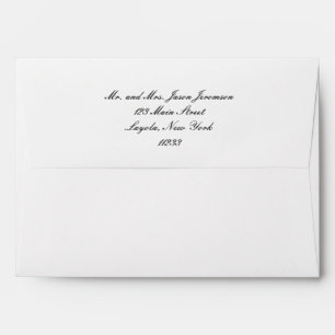 Elegant Monogram Black and White Script Wedding En Envelope