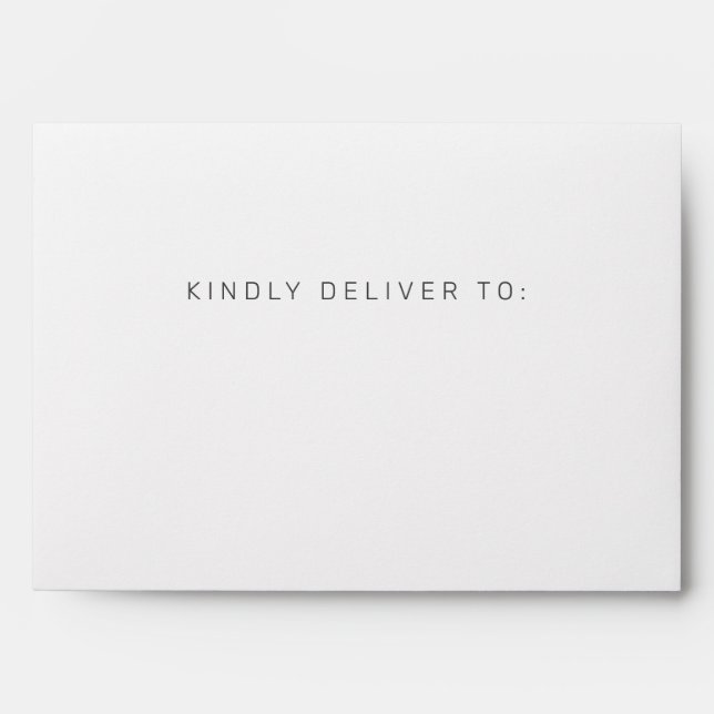 Elegant Monogram Black and White Script Wedding Envelope (Front)