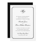 Elegant Monogram Black and White Script Wedding
