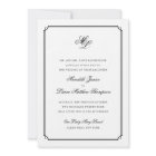 Elegant Monogram Black and White Script Wedding