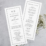 Elegant Monogram Black and White Wedding Program Invitation<br><div class="desc">Elegant Monogram Black and White Wedding Program. Click the edit button to customise this design with your details.</div>