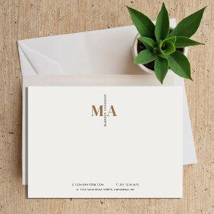 Elegant Monogram Black Gold Name Business Card
