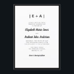 Elegant Monogram Black Modern Bold Wedding Invitation<br><div class="desc">Elegant Modern Bold Monogram Black Photo Wedding Invitation</div>