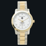 Elegant Monogram Black|White Medical Doctor Watch<br><div class="desc">A beautiful elegant monogram black and white watch, with a classic medical caduceus symbol and a spot for your gift recipient's name and last name initial monogram. A great gift for anyone who is a doctor, a M.D. graduate, or any proud member of the medical community. This watch contains a...</div>