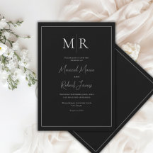 Elegant Monogram Black & White Modern Wedding