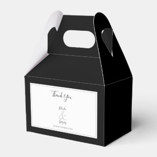 Elegant Monogram Black & White Wedding Favour Box