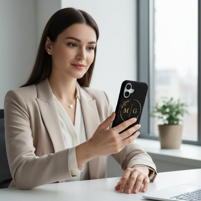 Elegant Monogram Blossom Frame (Elegant Monogram Blossom Frame iPhone Case)