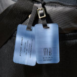 Elegant Monogram Blue Luggage Tag<br><div class="desc">Elegant Monogram Blue Luggage Tag.</div>