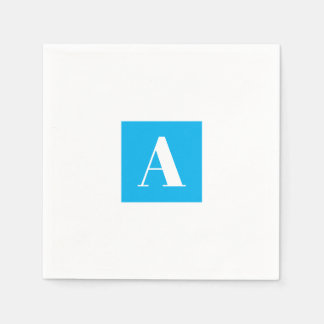 Elegant Monogram Blue Napkin