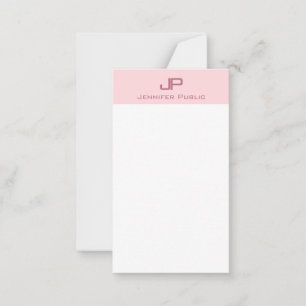 Elegant Monogram Blush Pink Modern Simple Trendy Card