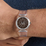 elegant monogram brown chic Silicone Strap Clear  Watch<br><div class="desc">elegant personalised monogram minimalist stylish brown Silicone Strap Clear Watch
you can change font colour, size and style.
great as groomsmen gift, wedding gift and more.</div>