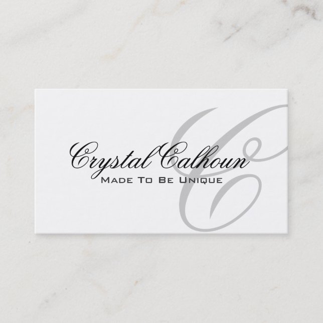 Elegant Monogram Business Card Template (Front)