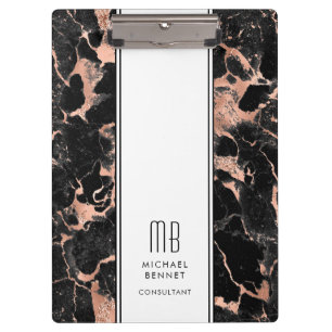 Elegant Monogram Business Clipboard