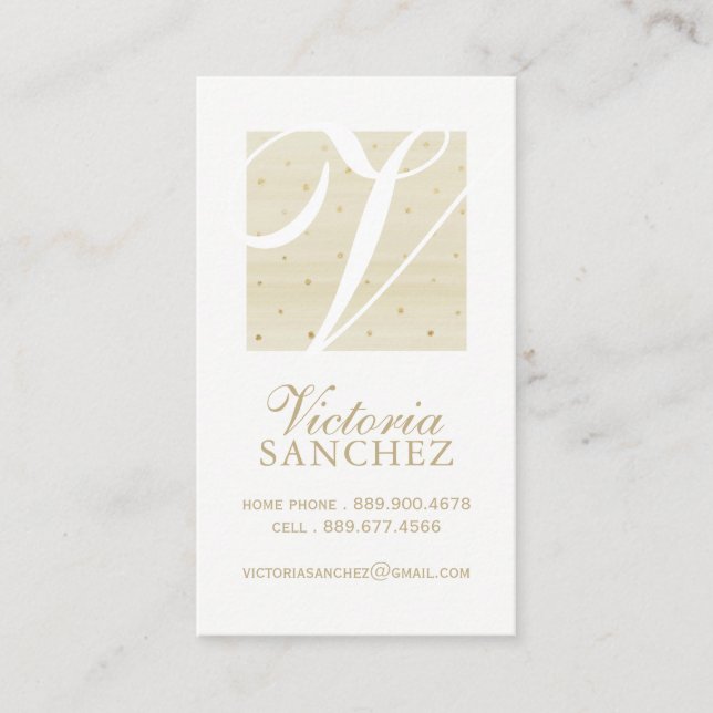 Elegant Monogram Calling Cards (Front)