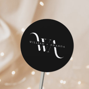 Elegant Monogram Classic Wedding Typography Classic Round Sticker