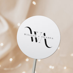 Elegant Monogram Classic Wedding Typography Classic Round Sticker