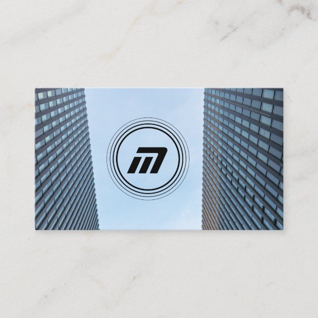 Elegant monogram clean architecture building business card (Front)