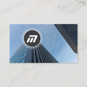 Elegant monogram clean architecture building business card