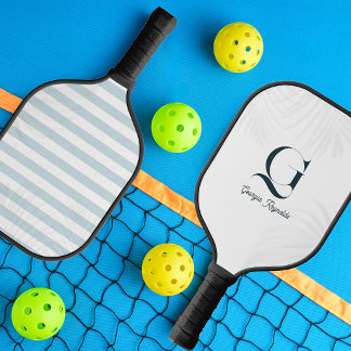 Elegant Monogram | Coastal Palm Design Pickleball Paddle