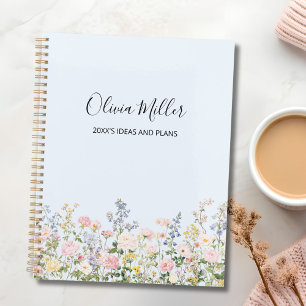 Elegant Monogram Colorful Flower Garden Floral Planner