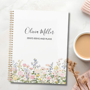 Elegant Monogram Colourful Flower Garden Floral Planner