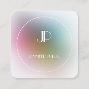Elegant Monogram Colourful Template Luxury Modern Square Business Card