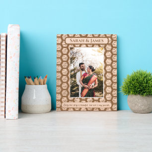 Elegant Monogram Couple Names Decorative Pattern Etched Frames